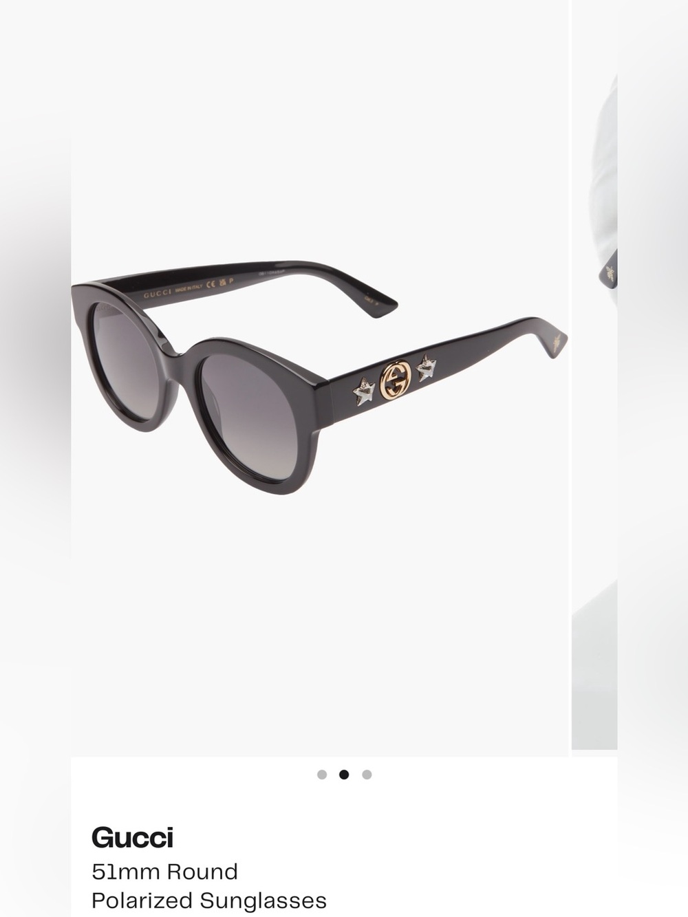 Gucci 51mm Round Polarized Sunglasses